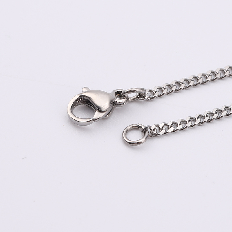 Steel color 0.5*1.8mm*55cm chain length