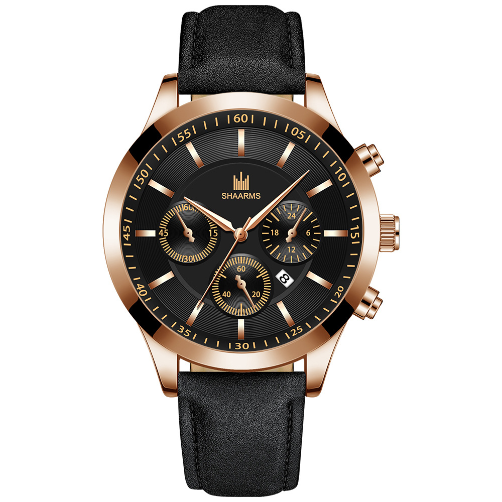 Black Belt Rose Gold Shell Black Face Rose Gold Ne