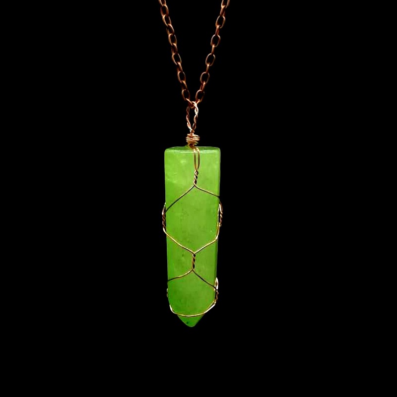 Green Crystal Pillar + Bronze Copper