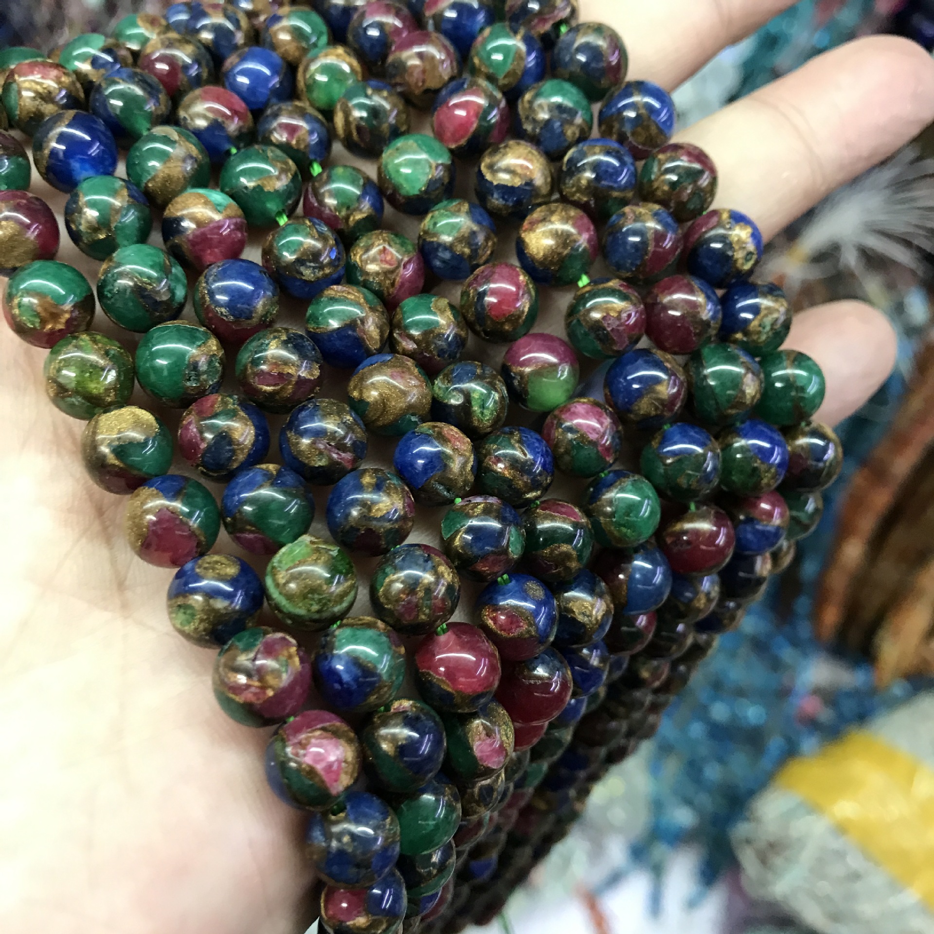 Color 12MM, about 32 beads/strand