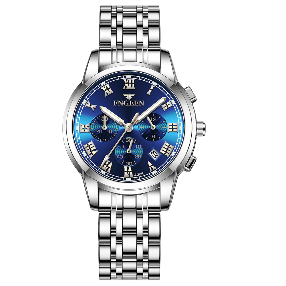 [Women's Model] White Steel-Blue Surface