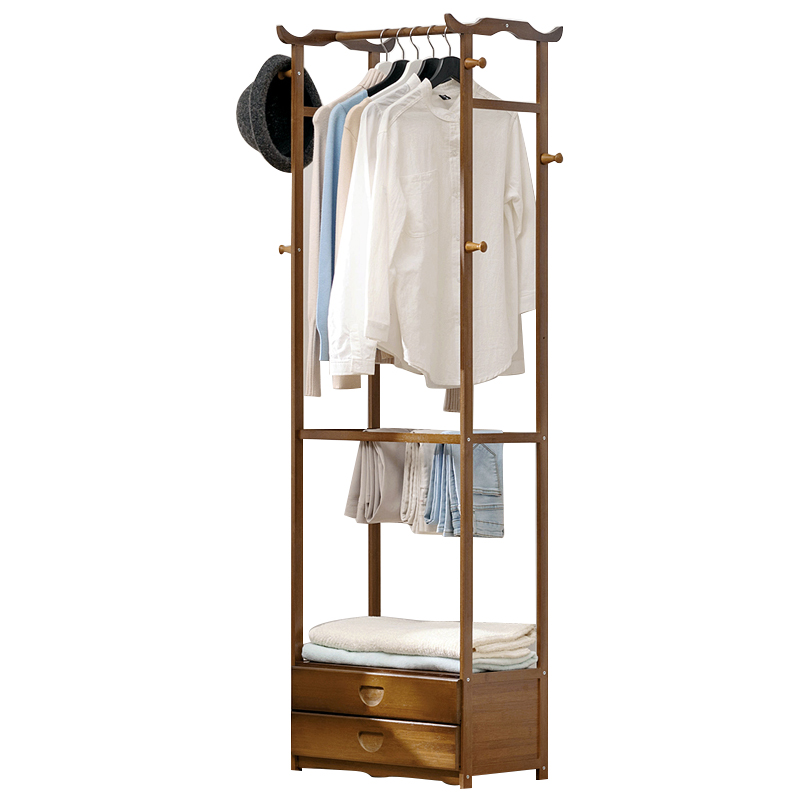 Lengthening-Classic Model-Brown 52cm Two-Layer Drawer   Pants Rack:52*30*170cm