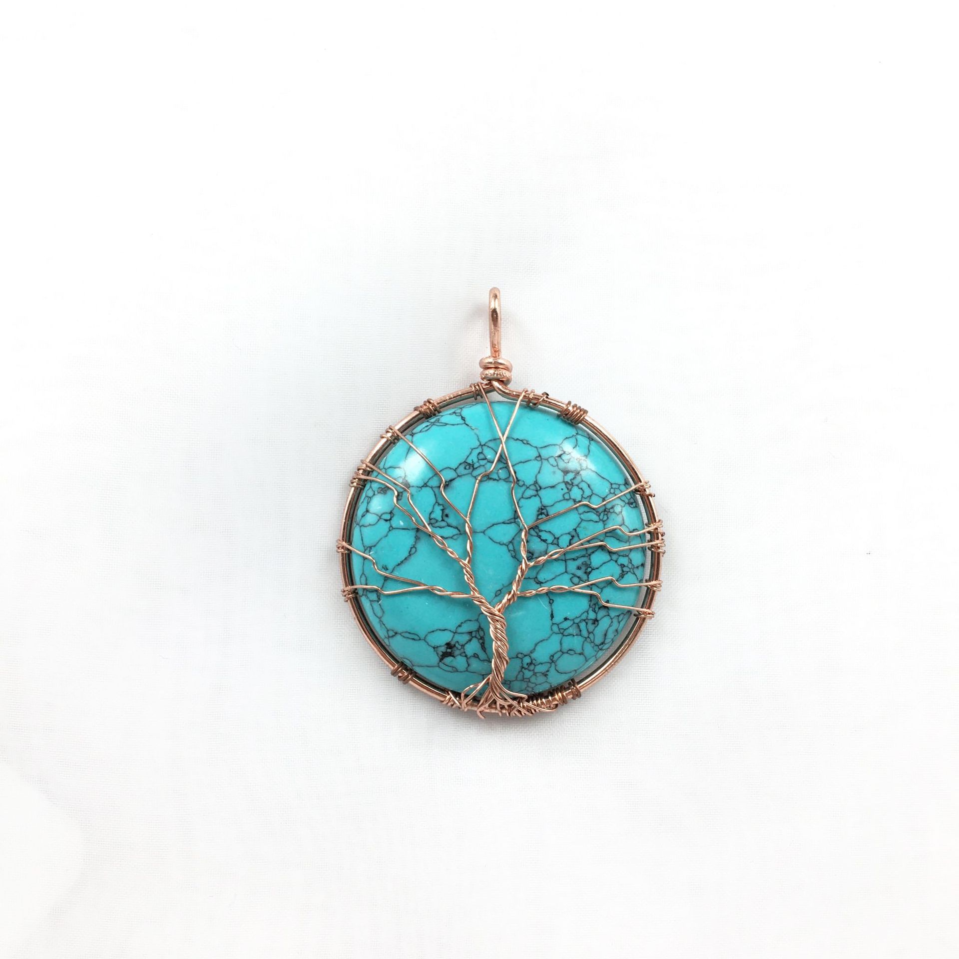 turquoise rose gold tree of life