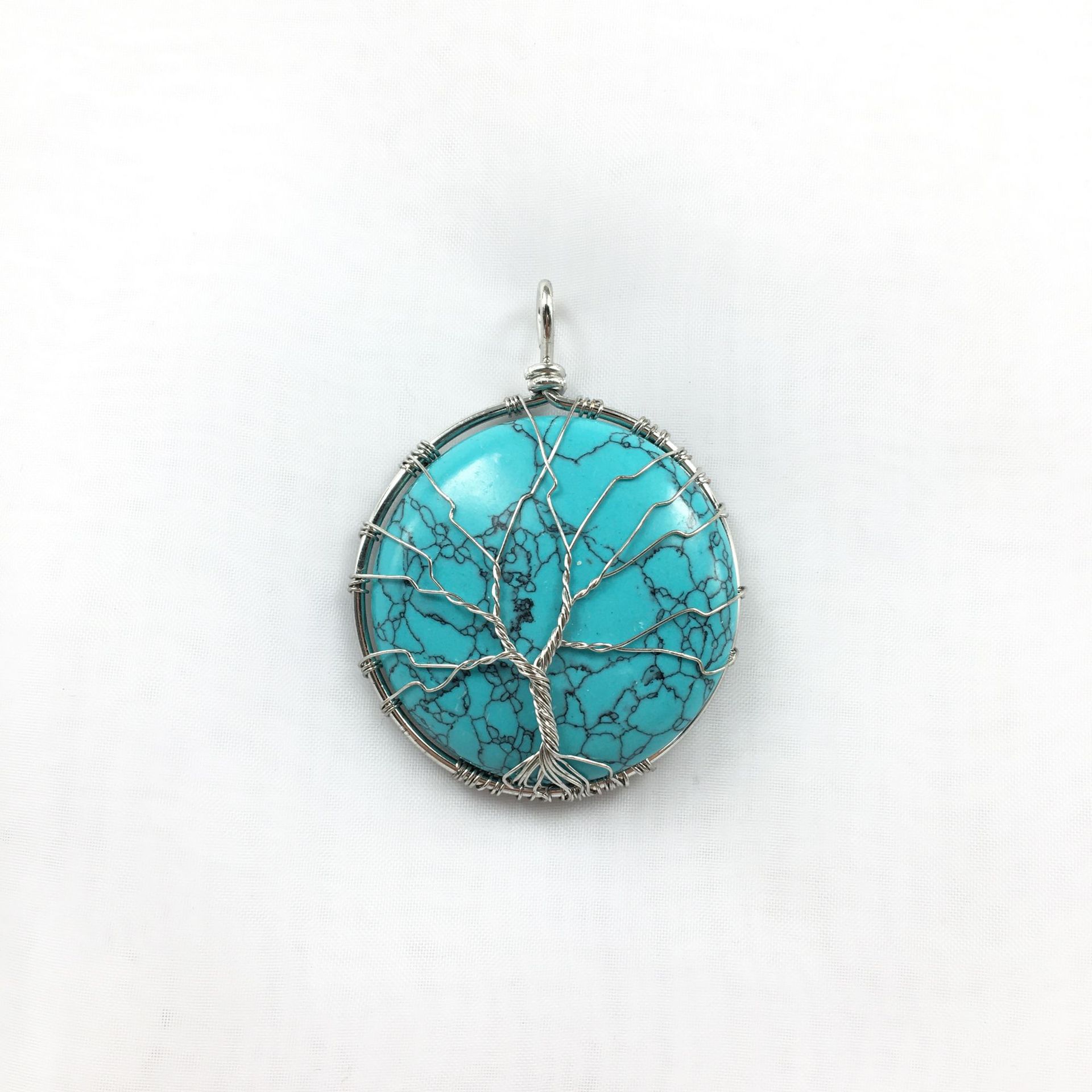 Blue Turquoise White K Tree of Life