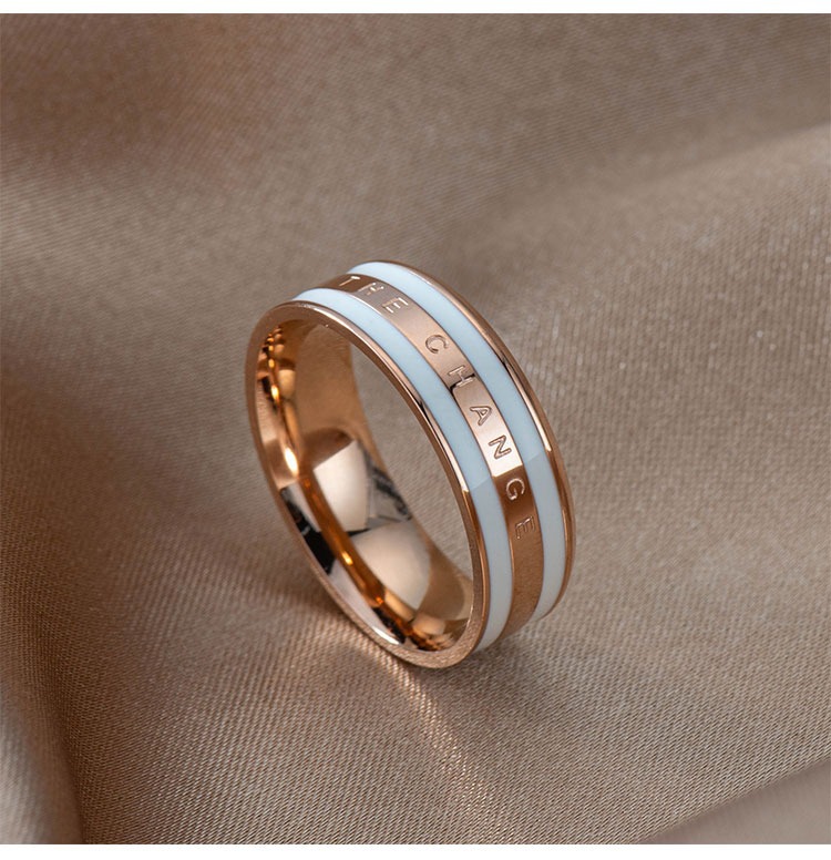 2:White glue rose gold ring