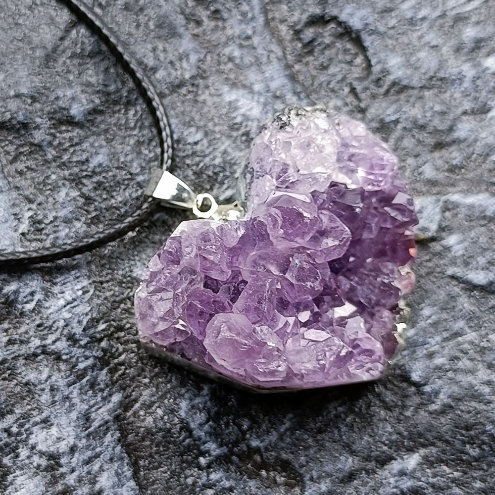 Amethyst Cluster Silver Edge