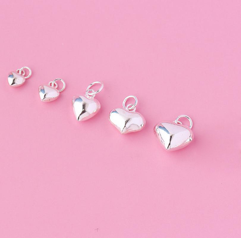 silver 5mm heart