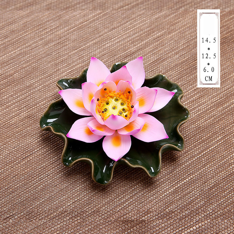 Pink Lotus + Dark Green Base (Three Holes)