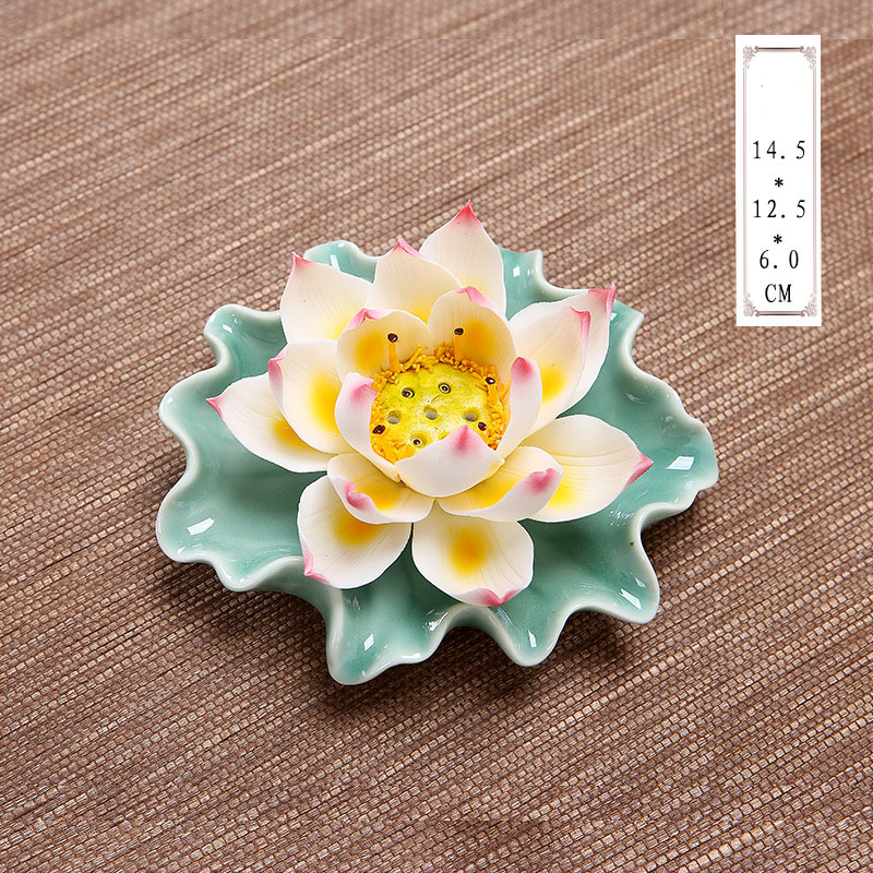 Pink and white lotus flower + cyan base (three hol