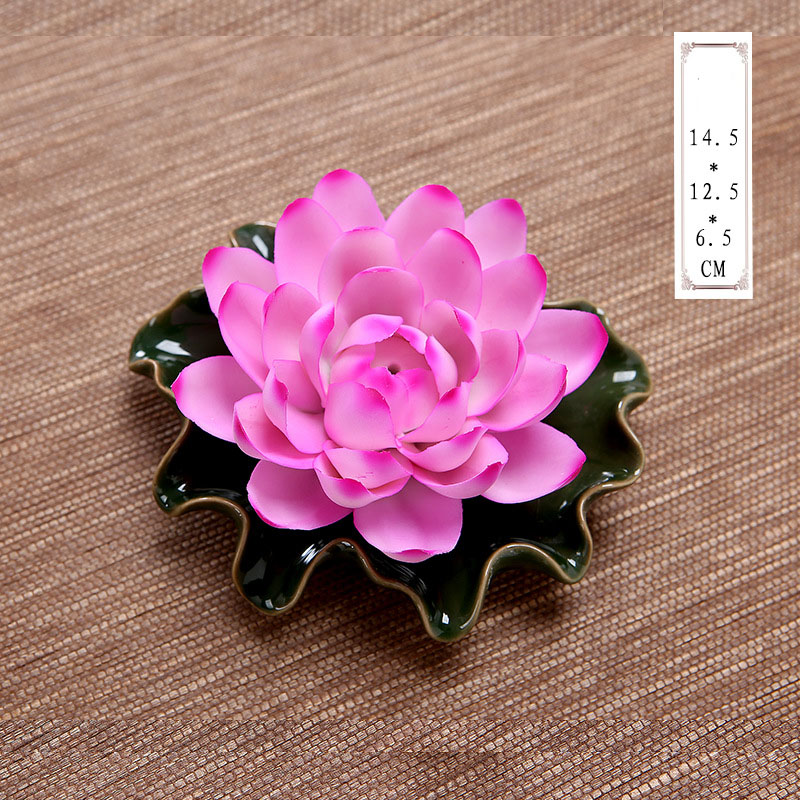 Pink Water Lily + Dark Green Base (Single Hole)