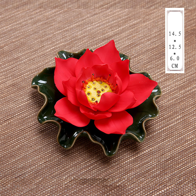 Red Lotus + Dark Green Base (Single Hole)