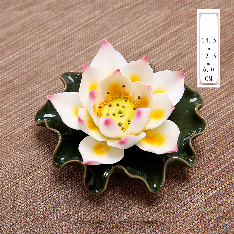 Pink and white lotus flower + dark green base (sin