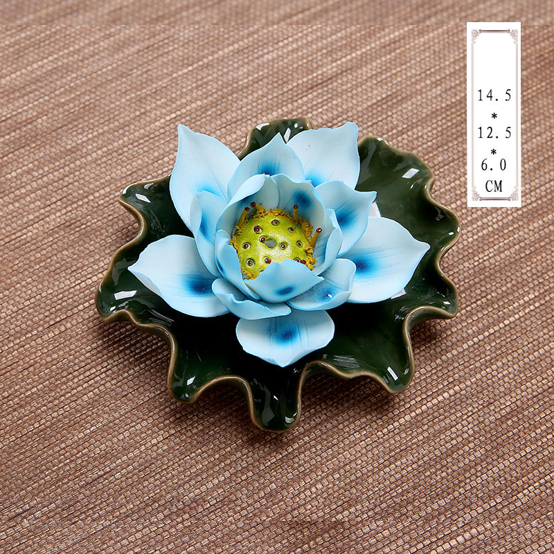 Blue Lotus + Dark Green Base (Single Hole)