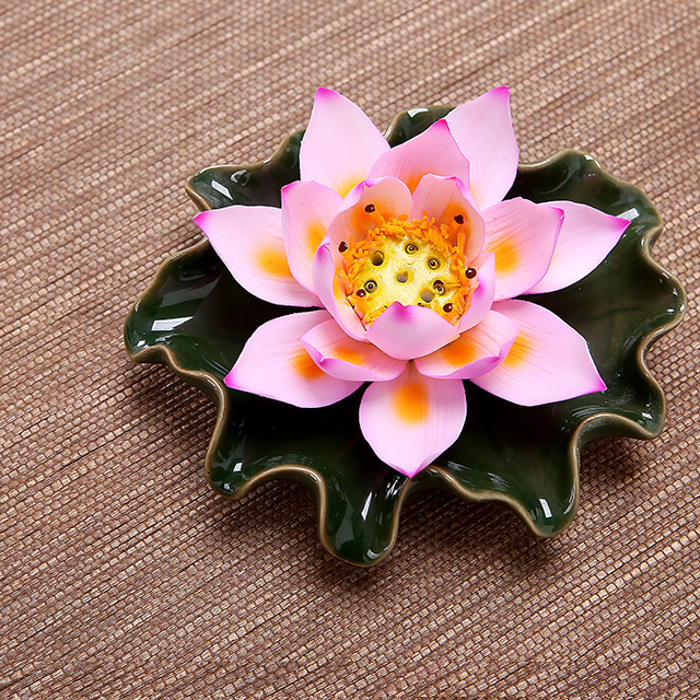 2:Pink Lotus   Dark Green Base (Three Holes)