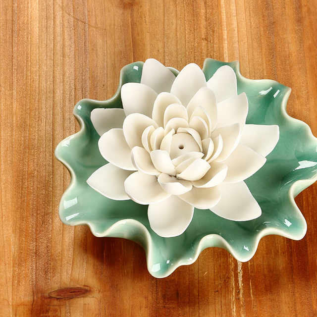 9:White water lily   cyan base (single hole)