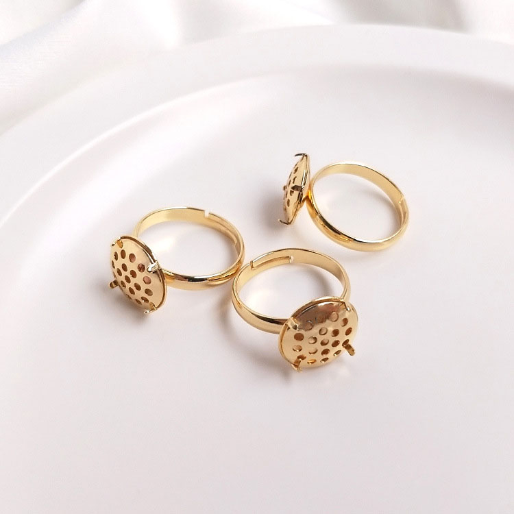 14K Gold 12mm Mesh Tray Ring