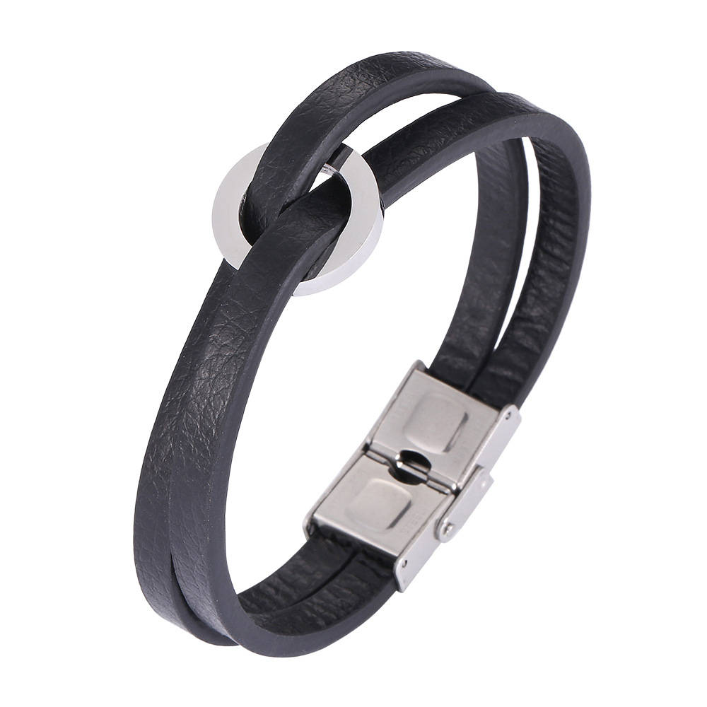 Black leather [steel color]: 175mm [inner circumfe