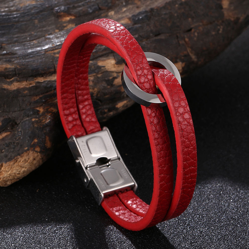 Red leather [steel color]: 165mm [inner circumfere