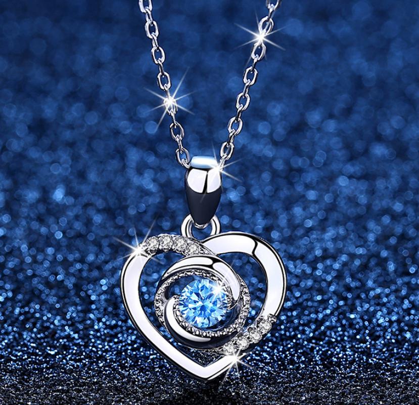 platinum color plated with deep blue rhinestone pe