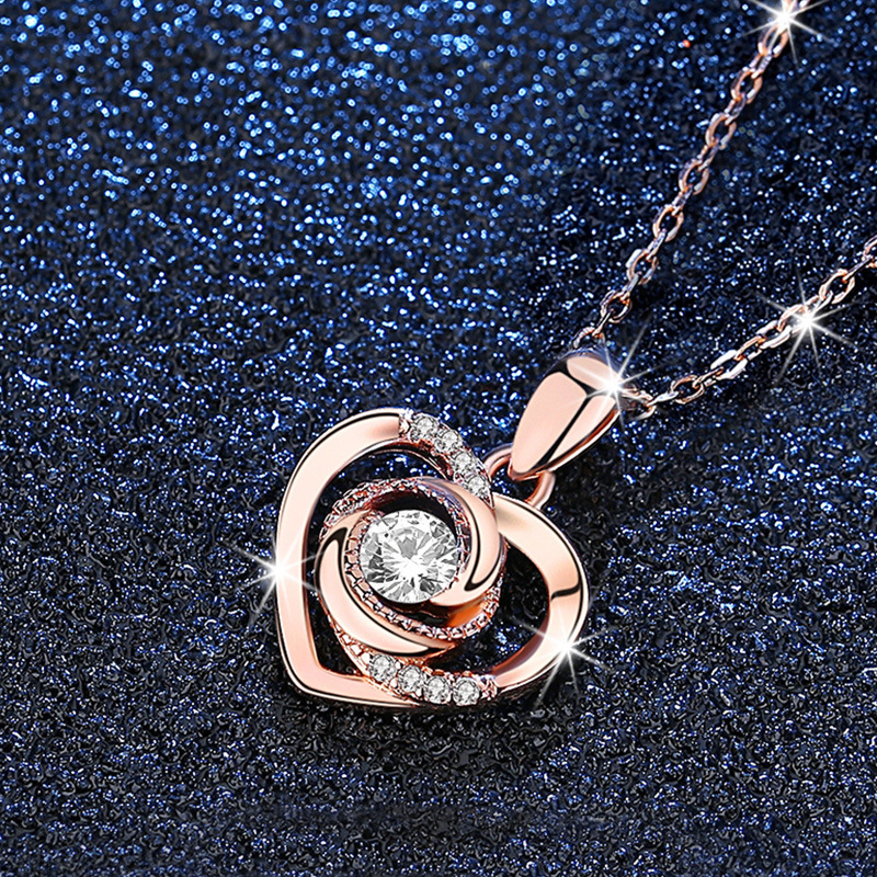 rose gold color with clear rhinestone pendant (wit розовое золото цвет с прозрачного горного хрусталя