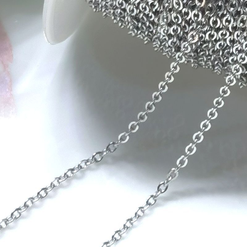 6:2mm cross chain steel color