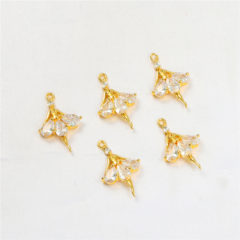 Dancing Girl set zircon 14x23mm aperture 1mm