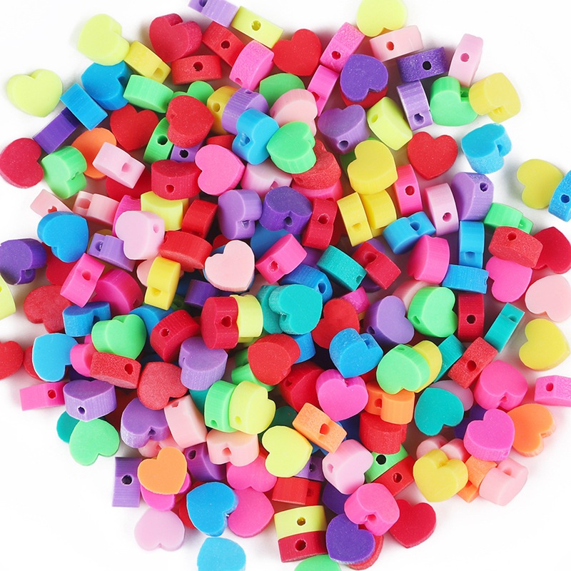 1:8x9mm solid color heart mix color