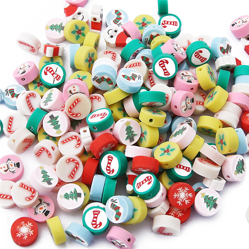 10:Christmas series diameter 10mm thick 4mm random mixed color