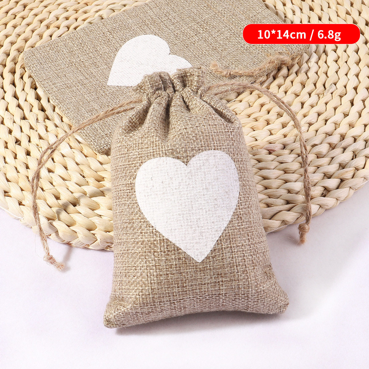 1:Raw linen white heart