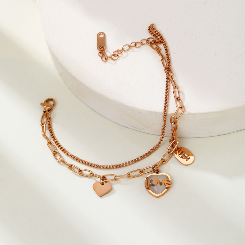 Bracelet, rose gold, length 16cm