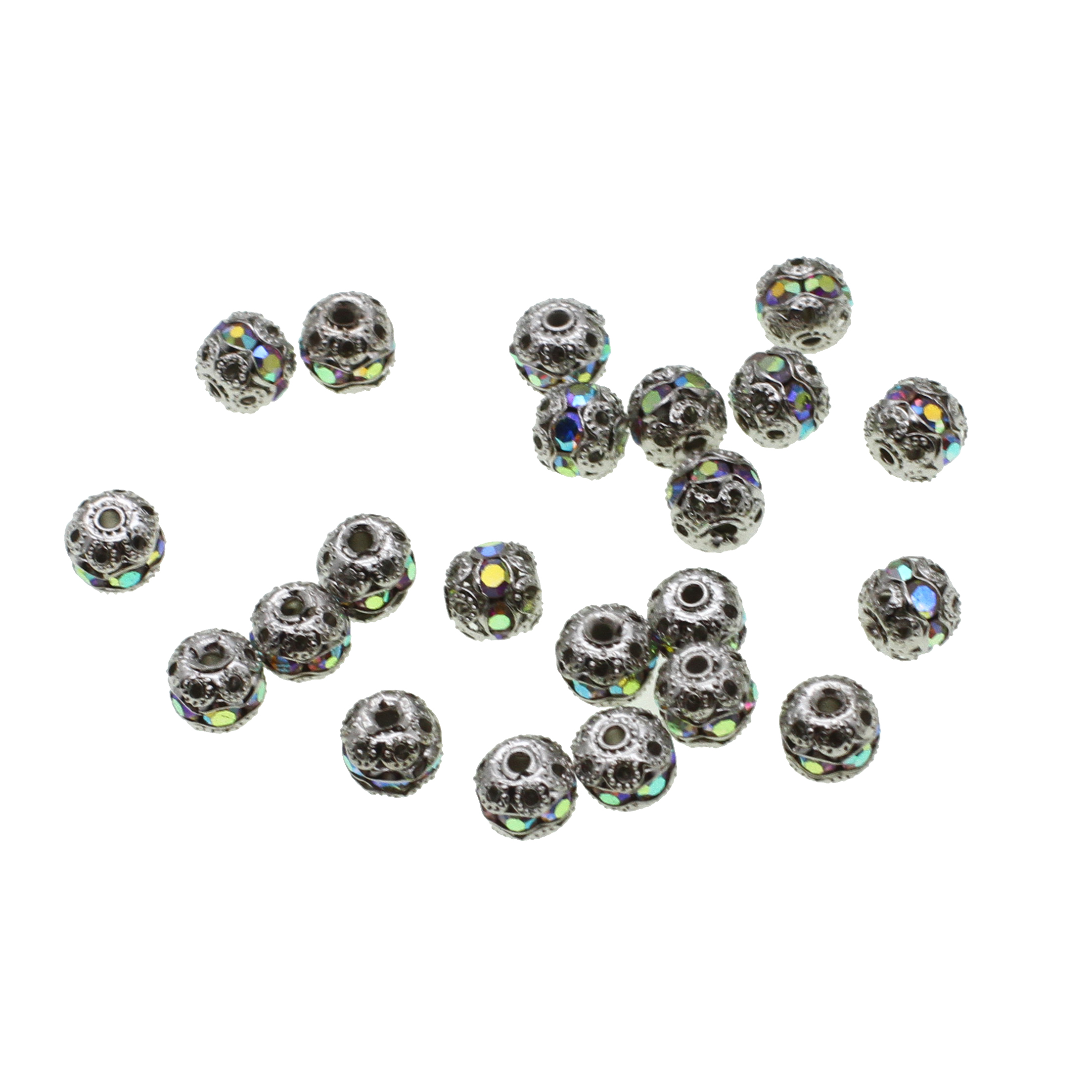 Silver color diamond 8mm