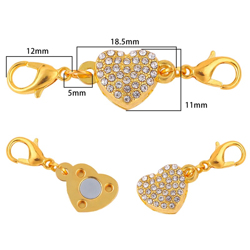 12:#12 18.5x11mm Spot Diamond Heart Gold