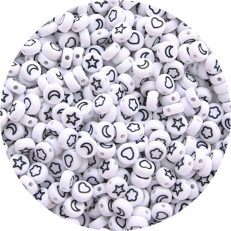 5:About 100pcs/bag of white black figure