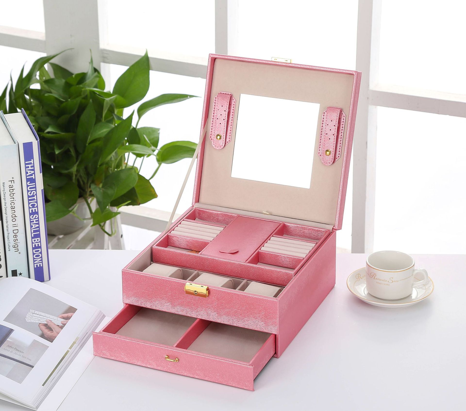 square jewelry box rose