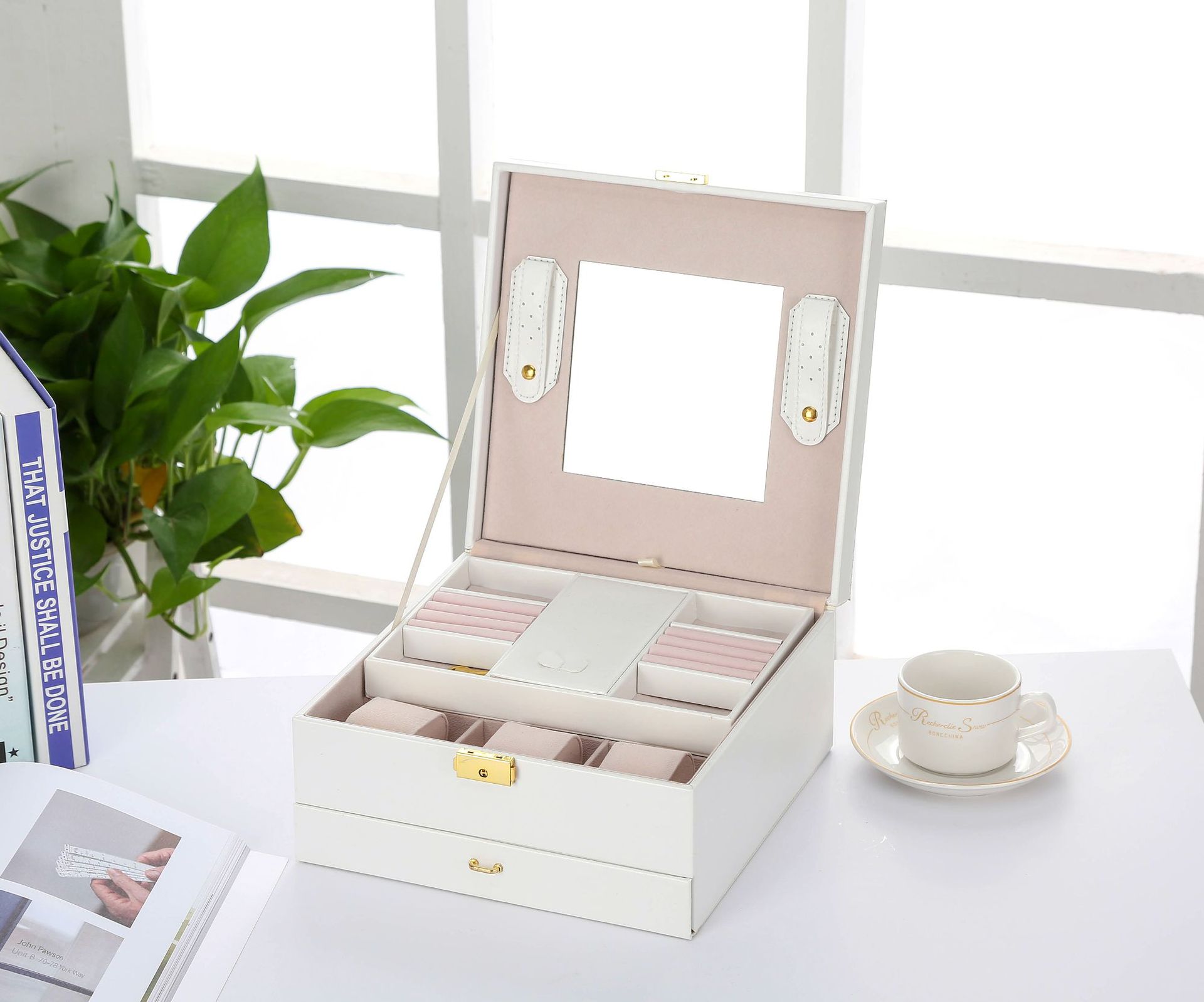 square jewelry box white