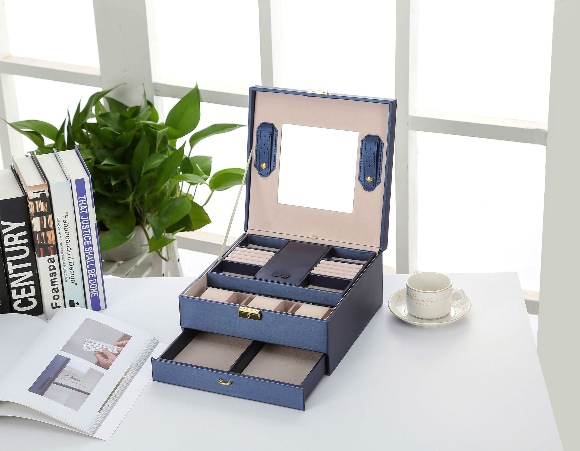 square jewelry box royal blue