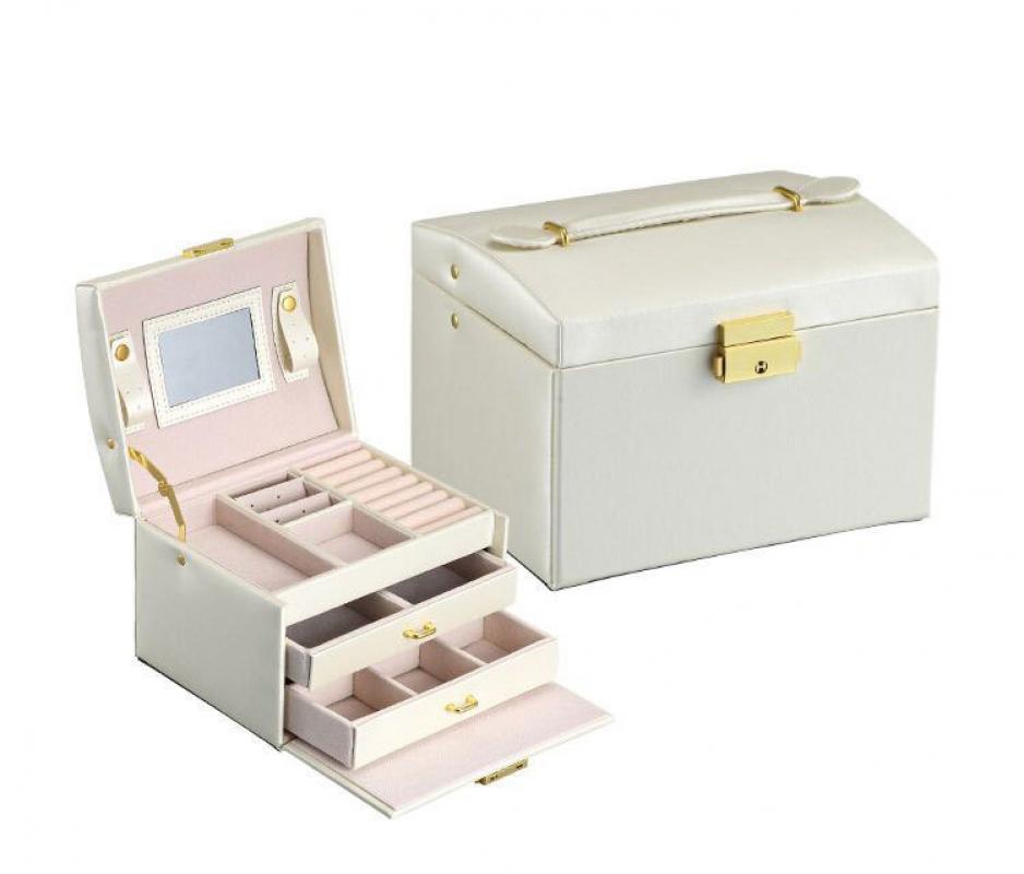 5:double jewelry box white