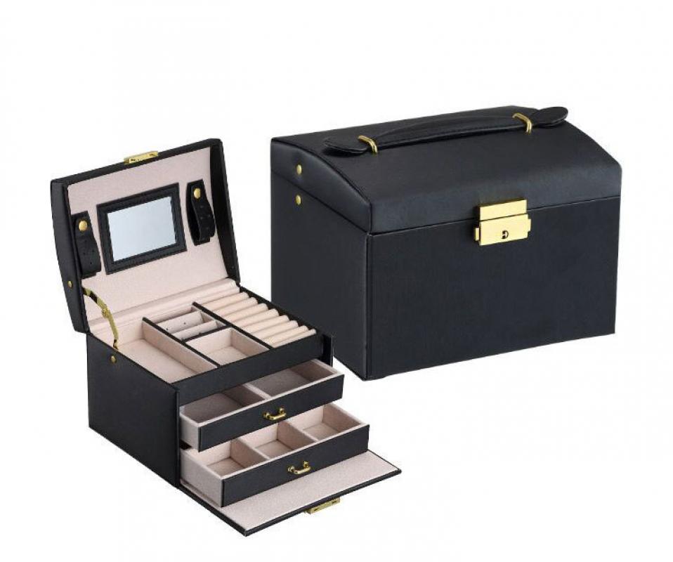 8:double jewelry box black