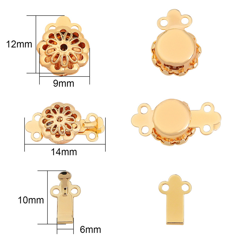 2:9x12mm,14mm,6x10mm Brass Necklace Bracelet Buckle