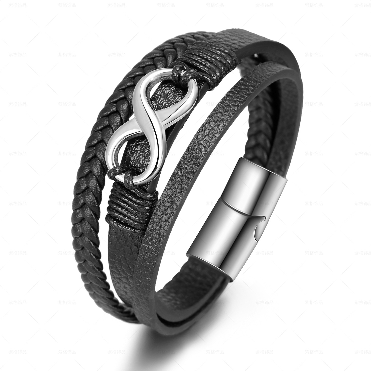 Black silver buckle