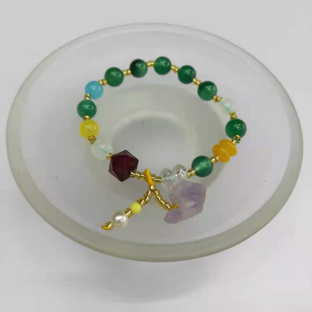 Green Agate + Amethyst