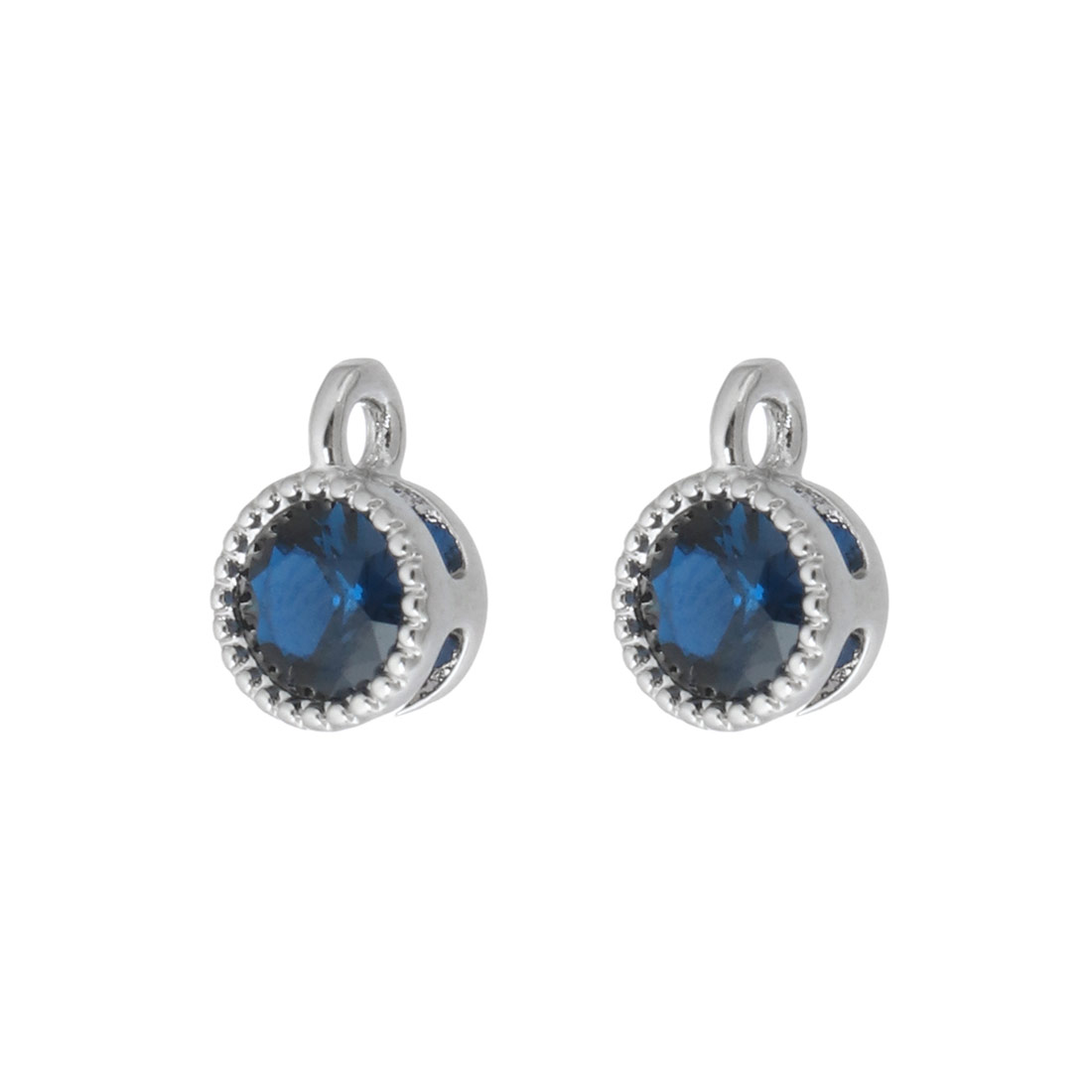 platinum plated with blue CZ