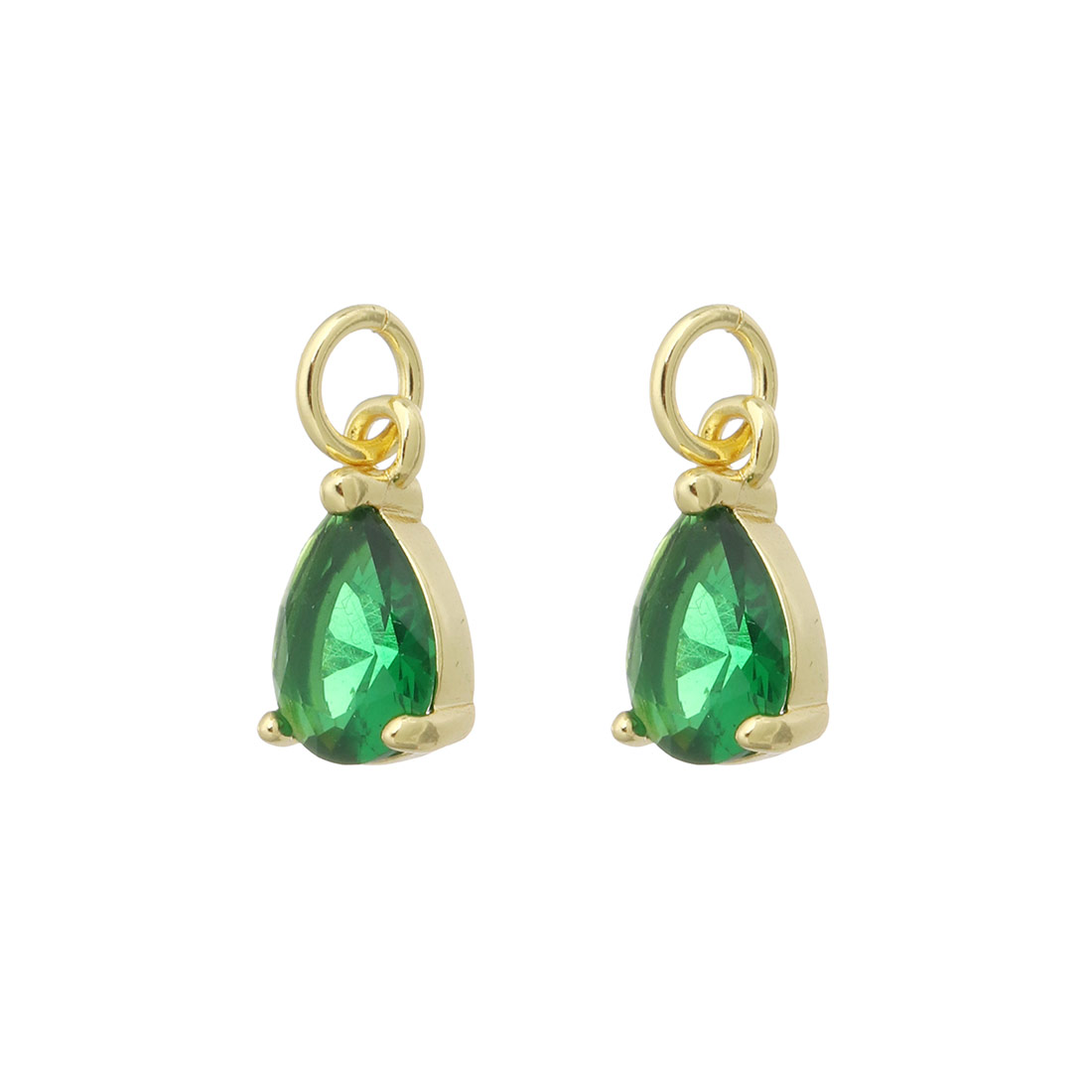  gold color plated with green CZ