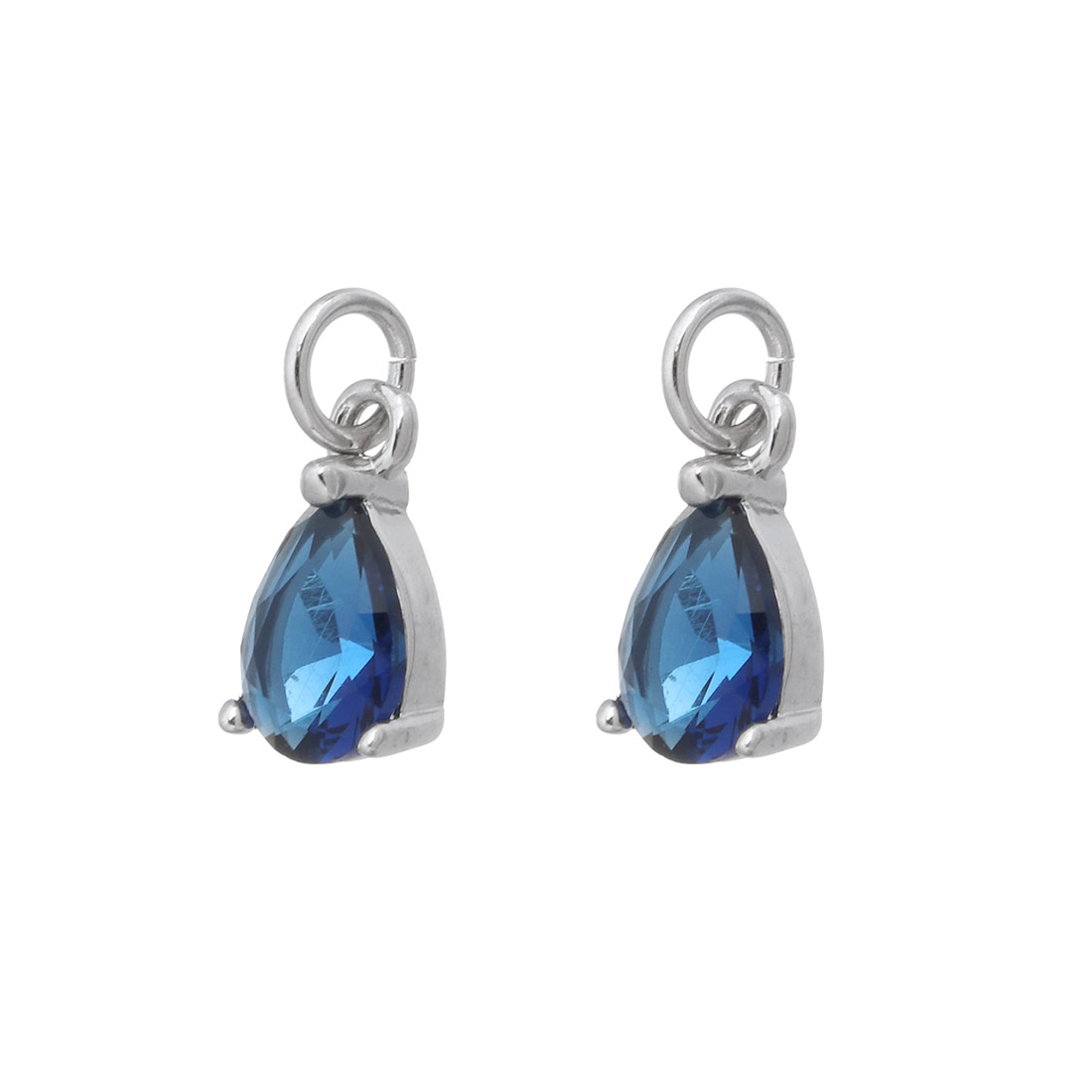 platinum plated with blue CZ