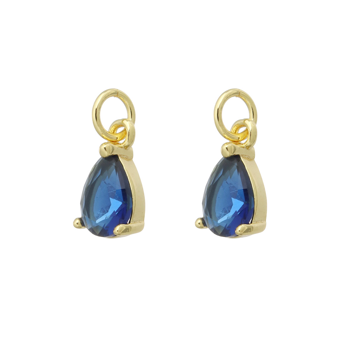 gold color plated with blue CZ