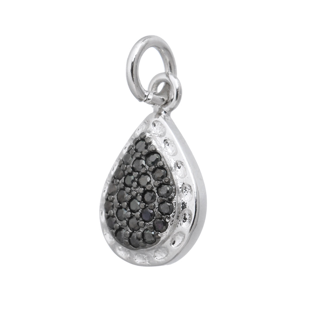  platinum color plated with black CZ