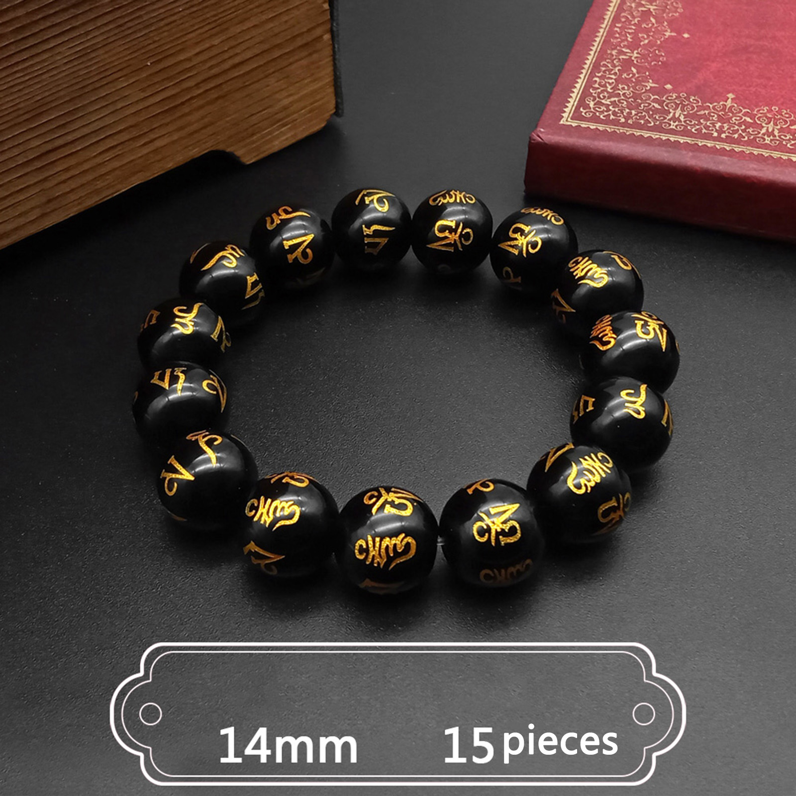 2:(Men) Bead diameter 14mm 15 pieces