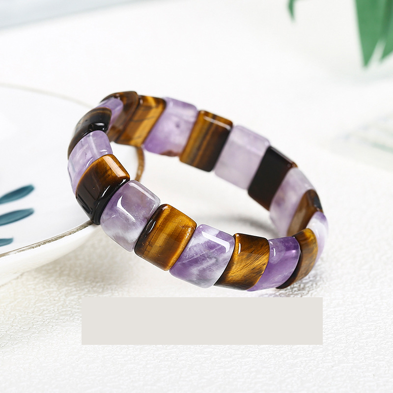 1:Natural amethyst, yellow tiger eye stone