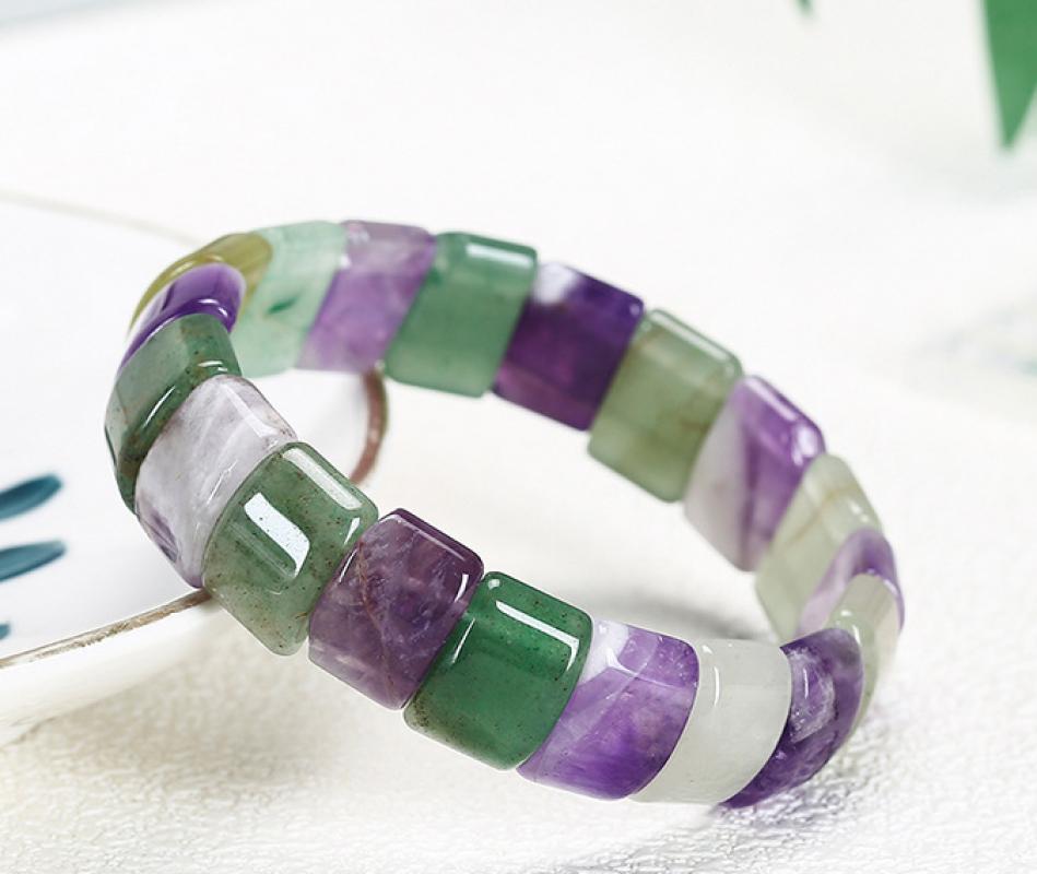 Natural amethyst, green aventurine