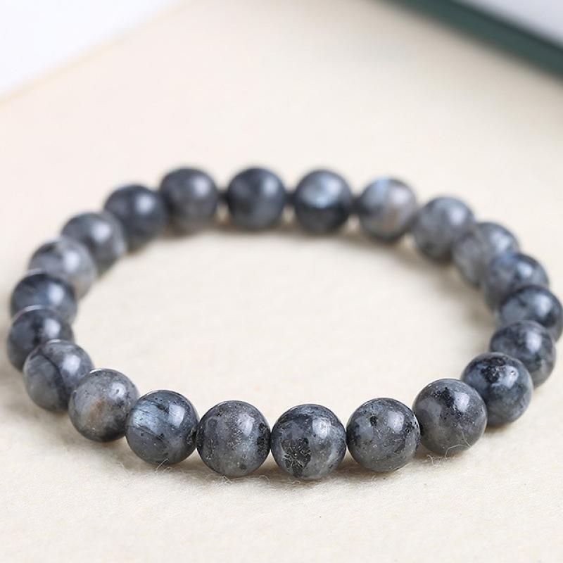 Natural Black Sparkling Stone Bracelet 6mm